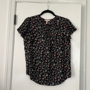 Rebecca Taylor silk flutter sleeve flower print blouse!